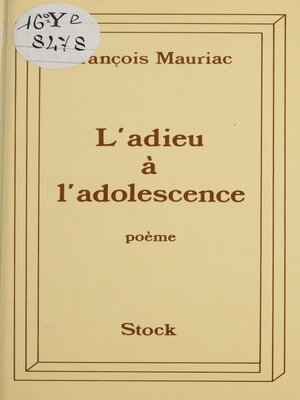 cover image of L'adieu à l'adolescence
